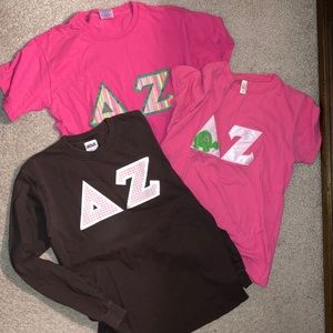 Lot of 3 Delta Zeta letters